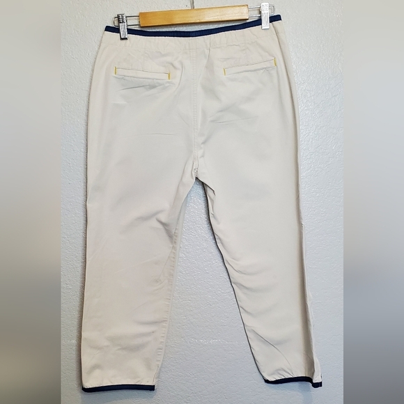 💚5/$25 Express Cream Chino Fit Crop Cotton Casual Pants With Pockets Size 7/8 - Picture 6 of 8